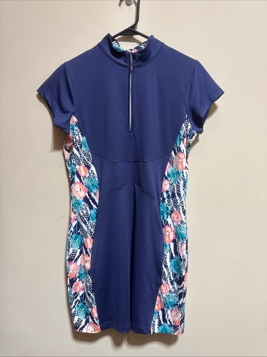 Pebble Beach Dresses & Skirts - Pebble Beach Womens Dry Luxe Performance Golf Dress M Navy Blue Floral Stretch